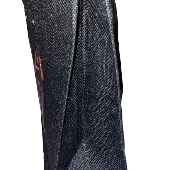 Black Burlap Tote - Picture 4 of 4